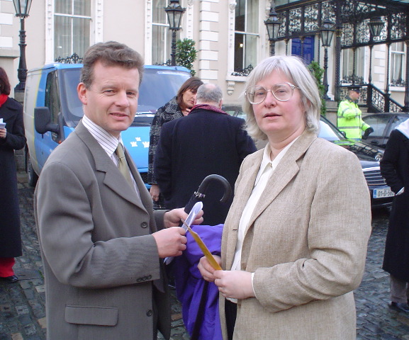 Green Party Leader Trevor Sargent TD and Catherine Ansbro (Green Party candidate in Roscommon)